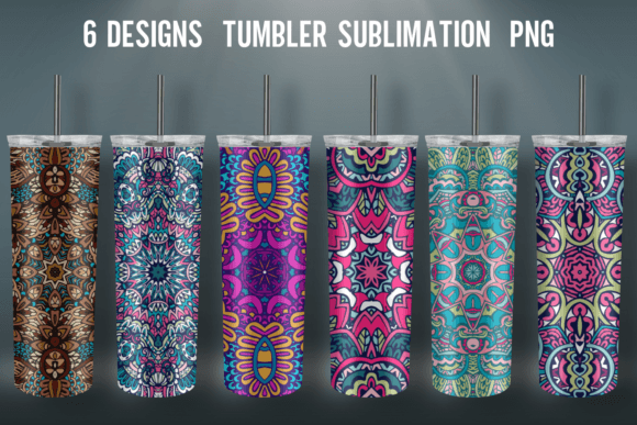 Abstract Boho Seamless Tumbler Wrap PNG