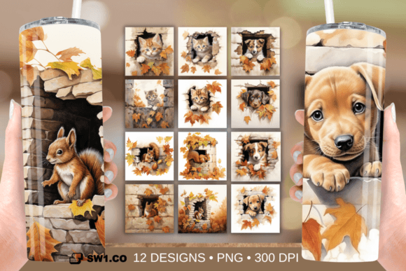 Baby Animal Out of the Wall Tumbler Wrap