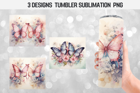 Butterflies Shabby Chic Tumbler Wrap