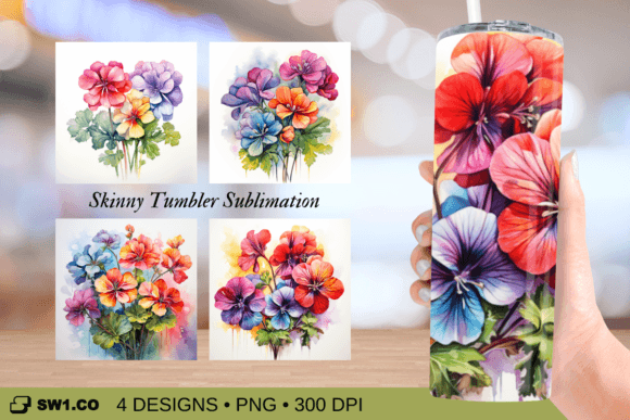 Colorful Flower Tumbler Wrap