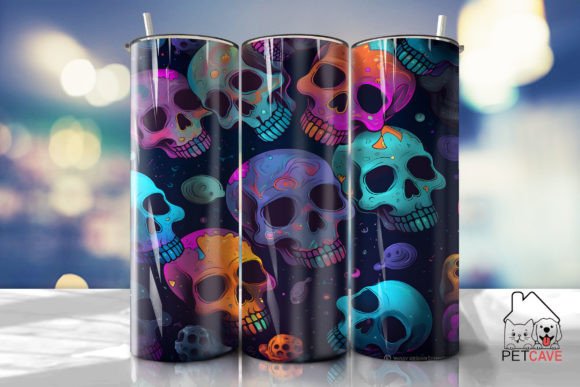 Colorful Skulls with Tumbler Wrap 1