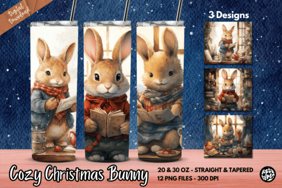 Cozy Christmas Bunny Tumbler Wrap