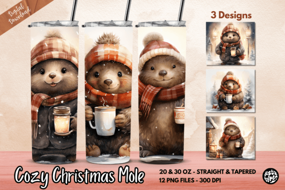 Cozy Christmas Mole Tumbler Wrap