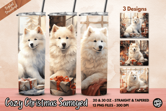 Cozy Christmas Samoyed Tumbler Wrap