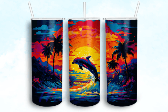 Dolphins 20 Oz Skinny Tumbler