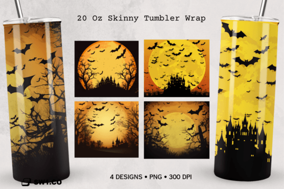 Full Moon Night Tumbler Sublimation PNG