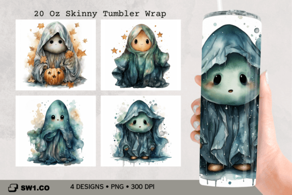 Halloween Cute Ghost Tumbler Sublimation
