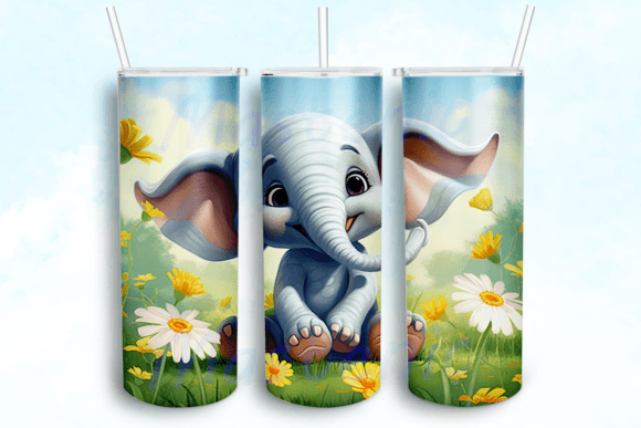 Happy Elephant Tumbler Sublimation