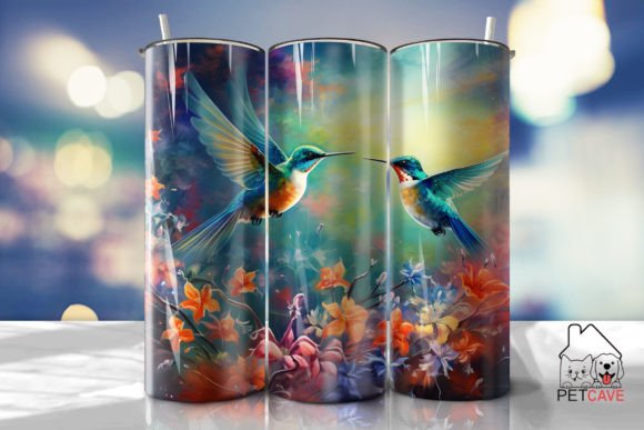 Hummingbird Flower Tumbler 7
