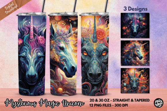 Mysterious Magic Unicorn Tumbler Wrap