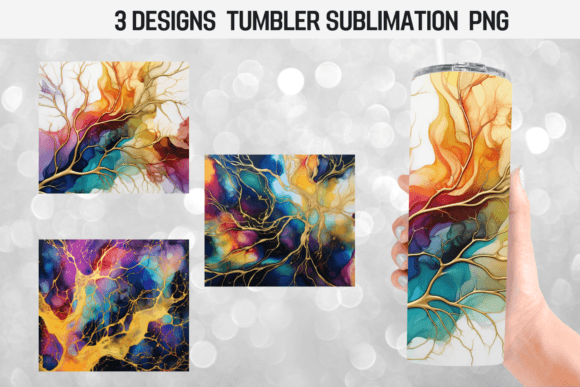 Neon Alcohol Ink Tumbler Wrap