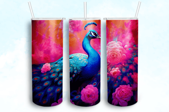 Peacock 20 Oz Skinny Tumbler Sublimation