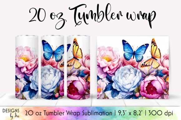 Peony Flowers Skinny Tumbler Wrap