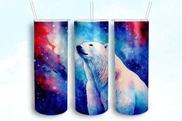 Polar Bear Tumbler Sublimation Design