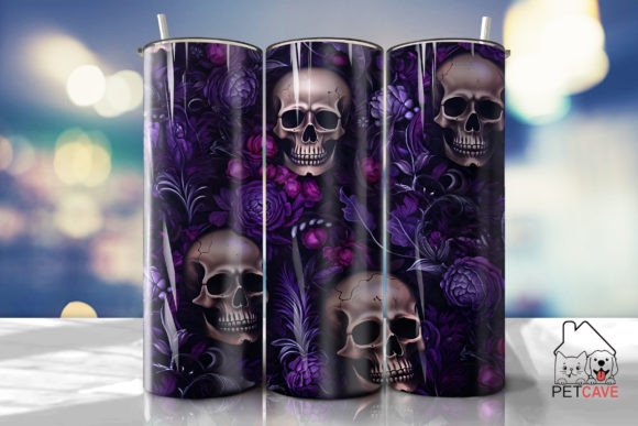 Purple Skulls Tumbler Wrap