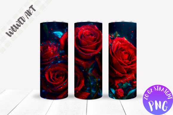 Red Rose 20oz Skinny Tumbler Wrap