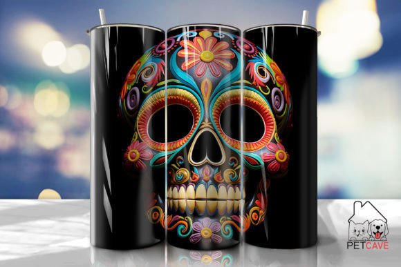 Skull Day of the Dead Tumbler 3