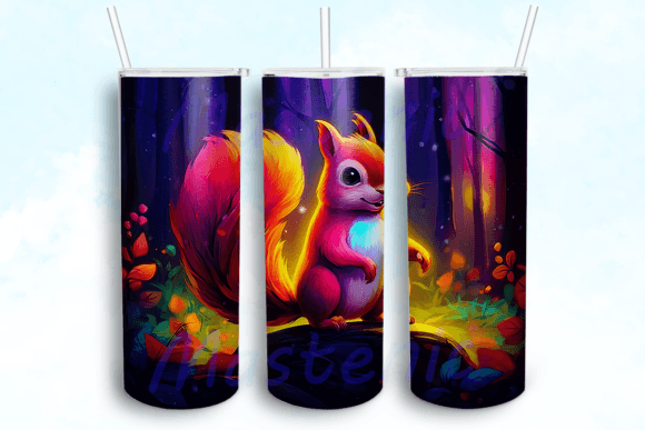 Squirrel Tumbler Sublimation Design