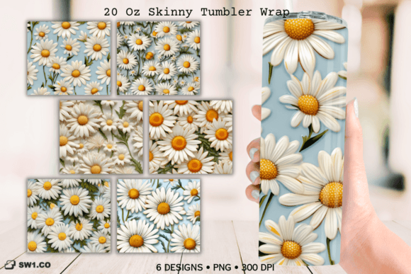 Tumbler Daisy Ceramic Sublimation Wrap