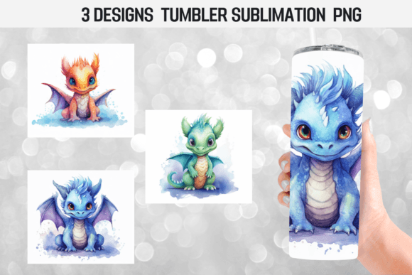 Watercolor Baby Dragon Tumbler