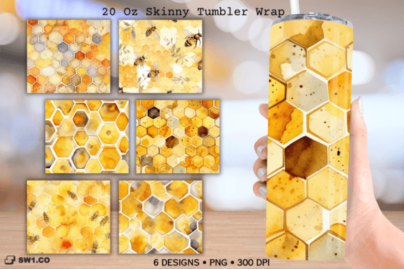 Watercolor Honeycomb Tumbler Sublimation