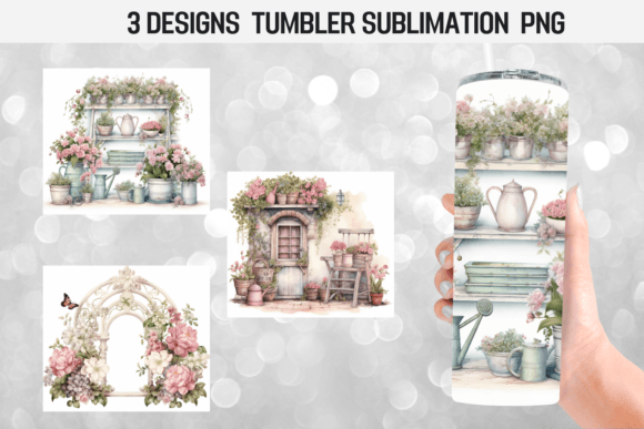 Watercolor Shabby Chic Tumbler Wrap